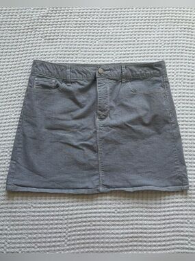 Gap Navy White Thin Stripe Mini Skirt 5-Pocket Button Fly A-Line Size 10
